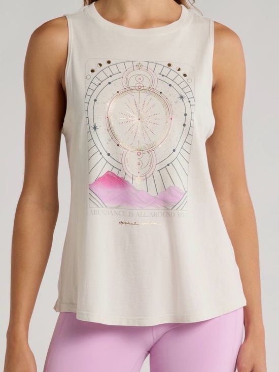 Spiritual Gangster Tops - Spiritual Gangster Abundance Jade Cotton & Modal Graphic Muscle Tank